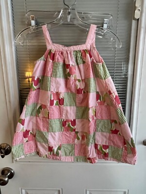 Gymboree Dress Patchwork Gingham Tulip Garden Easter Spring Button Jumper Sz 5T