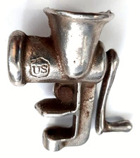 Vintage Mini Made in the USA Metal Grinder Piece with movable handle unique
