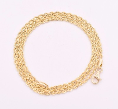 2 mm Massiv Funkelnd Glitzer Diamantschliff Seil Kette Halskette Echt 10K Gelbgold