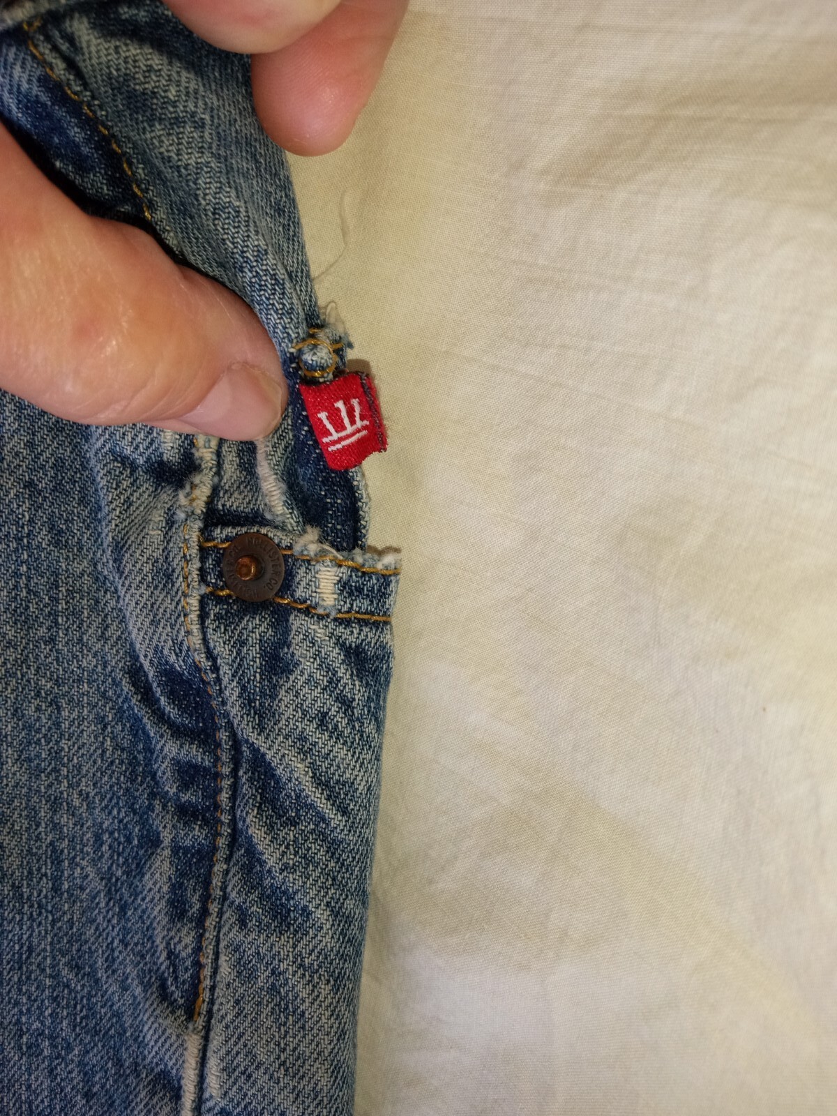 Hollister Red Tag Jeans Custom Denim Stained Distressed vintage, Men's 33 waist. eBay