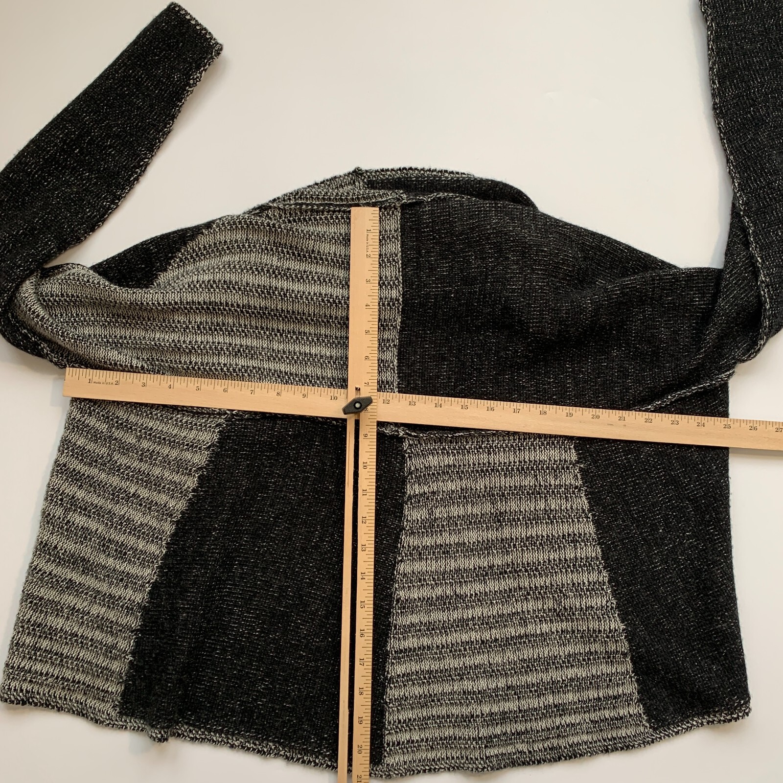 Cabi Patchwork Circle Open Cardigan Wool Blend Si… - image 6