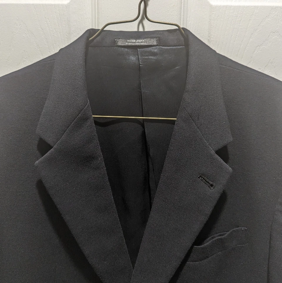 Abrigo deportivo Austin Reed para hombre talla 40S negro lana de un solo pecho Foto 2 de 4