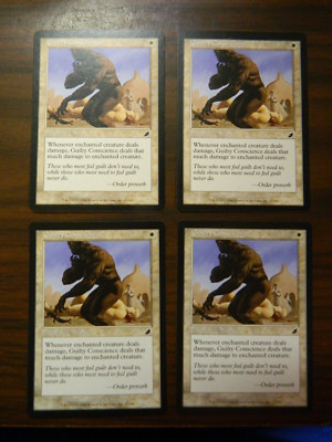 MTG Scourge White Common Guilty Conscience x4 UNPLAYED Near Mint Cond