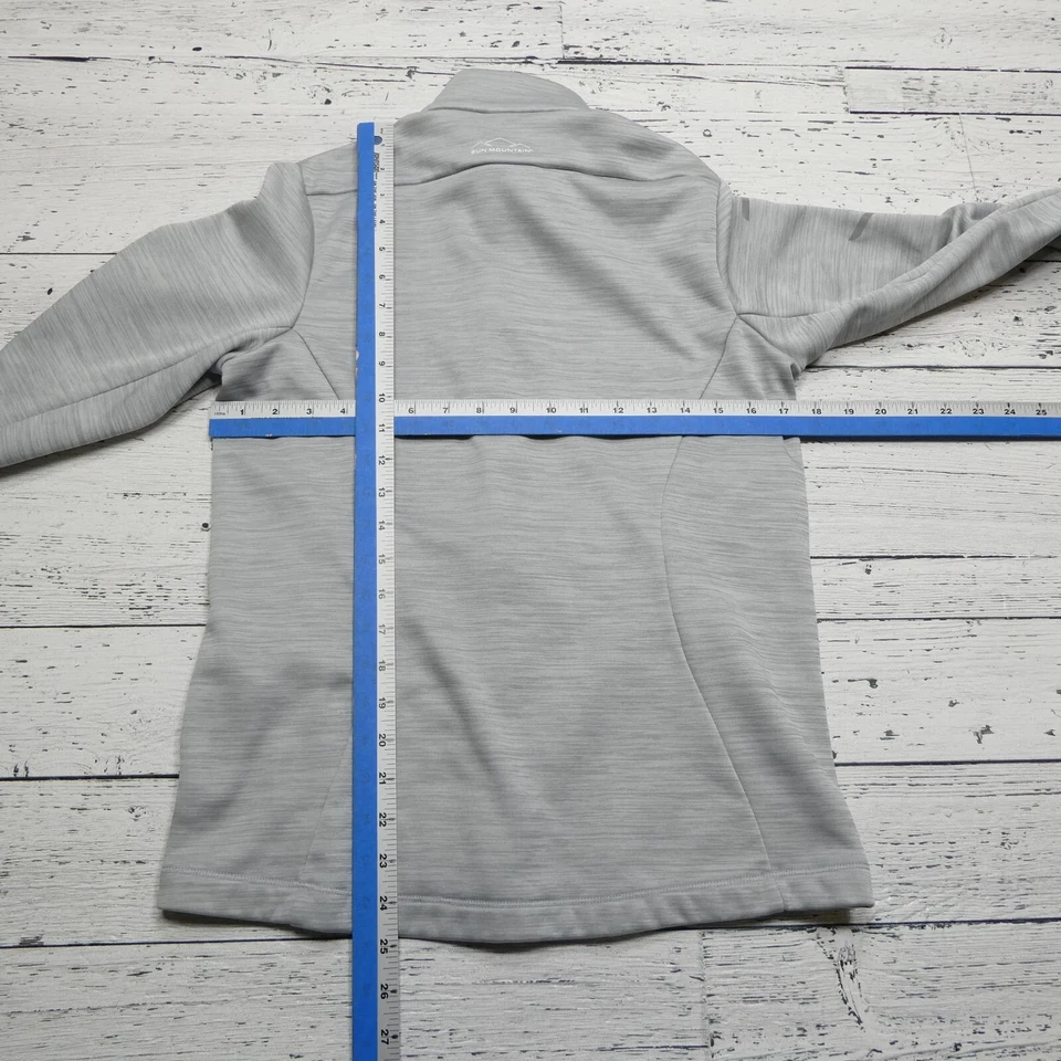 Sun Mountain Thermal Sweatshirt Womens Small Gray Fleece Full Zip Pockets Golf - Image 3 of 4