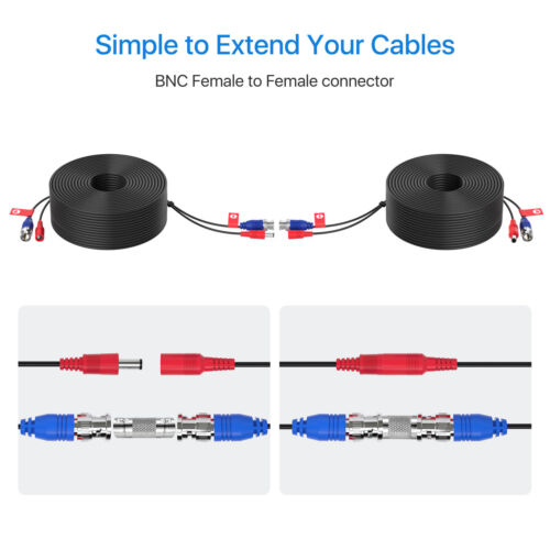 ZOSI 100FT All-in-One BNC Power CCTV Video Cable for CCTV Security Camera DVR - Picture 4 of 5