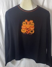 Women s Halloween trick-or-treat pumpkin blac...
