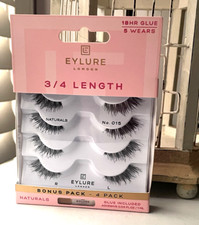 Eylure London 3/4 Length Reusable Eyelashes Naturals 015 Light  Wispy 4-pack 