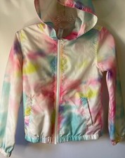 JUSTICE, GIRLS 10, TIE DYE HOODIE WINDBREAKER, ZIP FRONT, NWOT