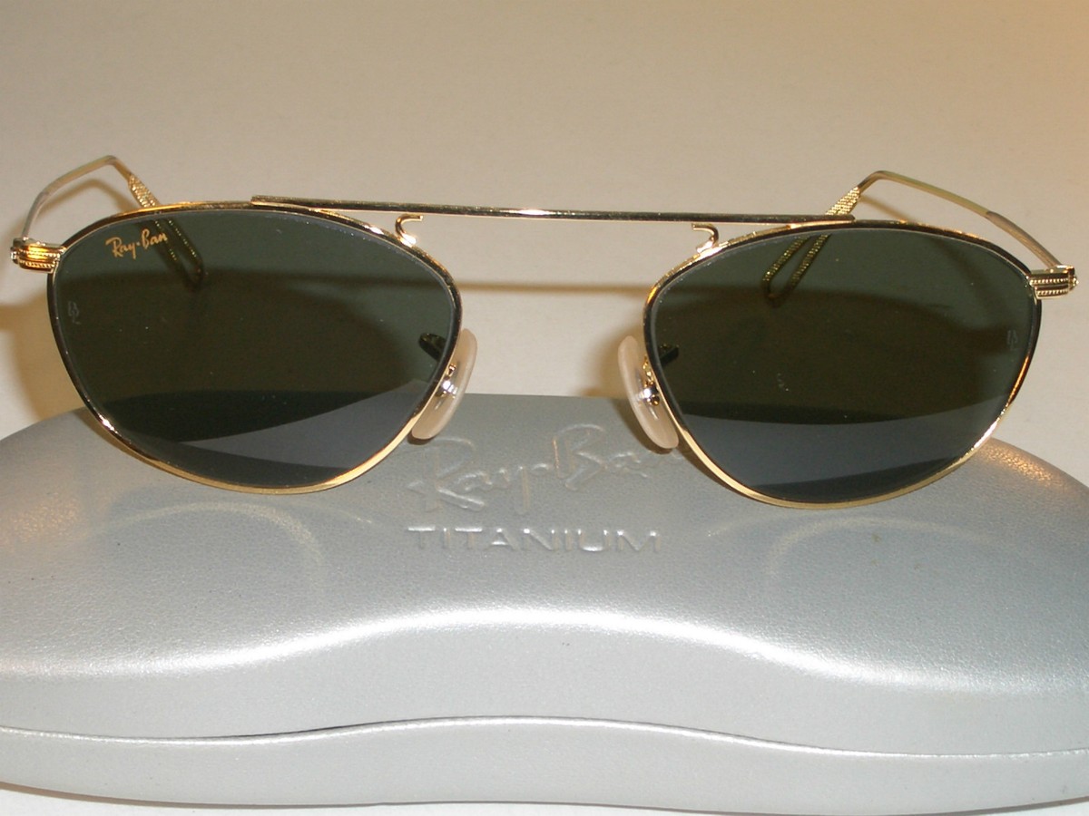 1980's ERA B&L RAY BAN SLIM CLASSIC GOLD PLATED PEARL DROP