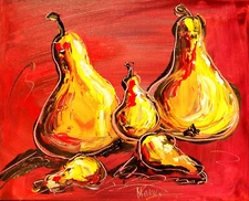 "PEARS FAMILY" IMPRESSIONIST LARGE ORIGINAL OIL  PAINTING  HG768