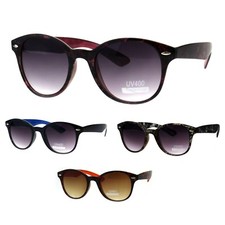 Womens Boyfriend Style Round Horn Rim Retro Plastic Sunglasses