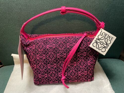 Auth LOEWE Q-Bee Jacquard leather Anagram one belt Handbag Auth LOEWE Q-Bee Jacquard leather Anagram one belt Handbag