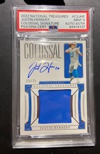 2022 National Treasures Justin Herbert Colossal Signatures auto 23/25 PSA 9