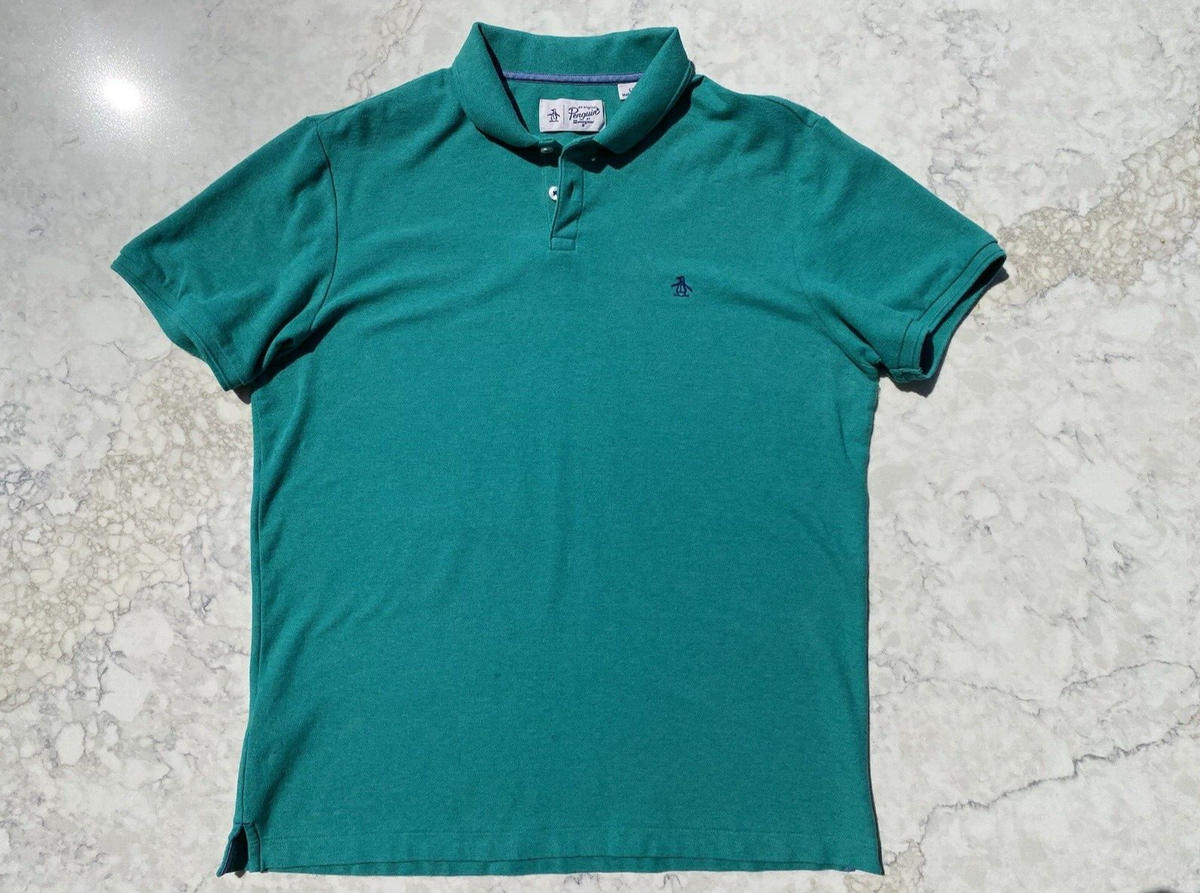 Penguin by Munsingwear Polo Shirt Aqua Blue Short Sleeve