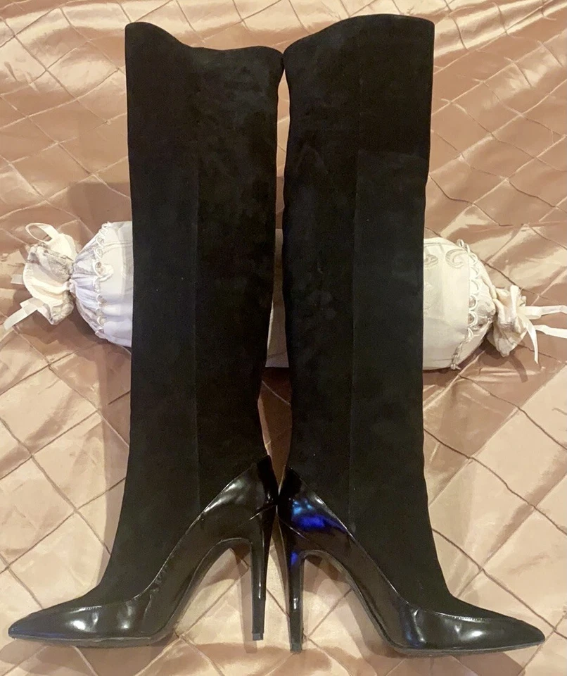 PIERRE HARDY FABULOUS OVER THE KNEE HIGH HEELS BOOTS, COMBINATION OF SUEDE AND L - Image 4 of 4