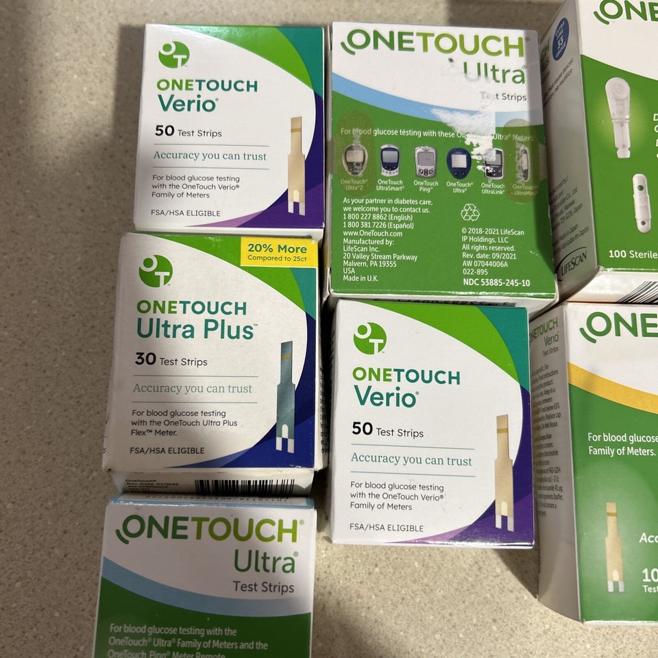 9 Brand New One Touch Verio Ultra Test Strips Lancets Machine 8/25 2