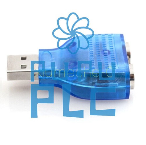 For PS/2 Mouse Keyboard USB To Dual 2 PS2 PS/2 Converter Adapter Blue - Picture 3 of 4