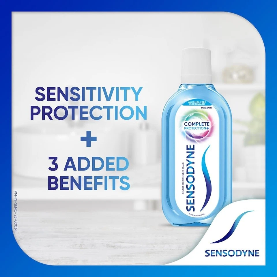 Enjuague bucal Sensodyne protección completa + enjuague bucal sin alcohol 100 ml Foto 2 de 4