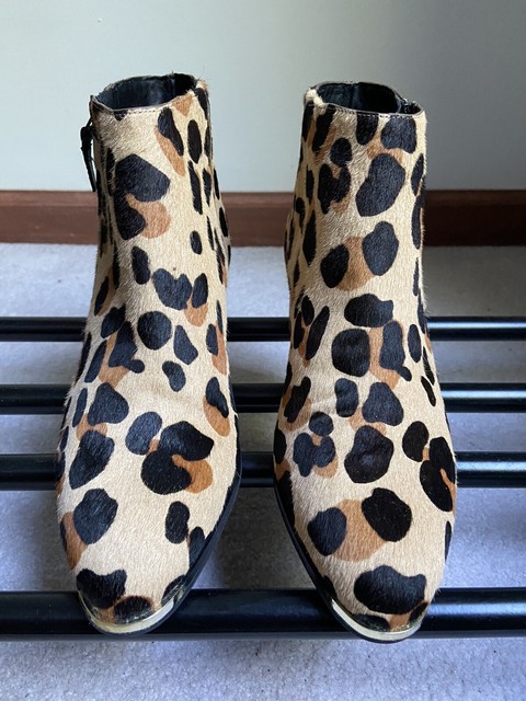 cole haan leopard booties