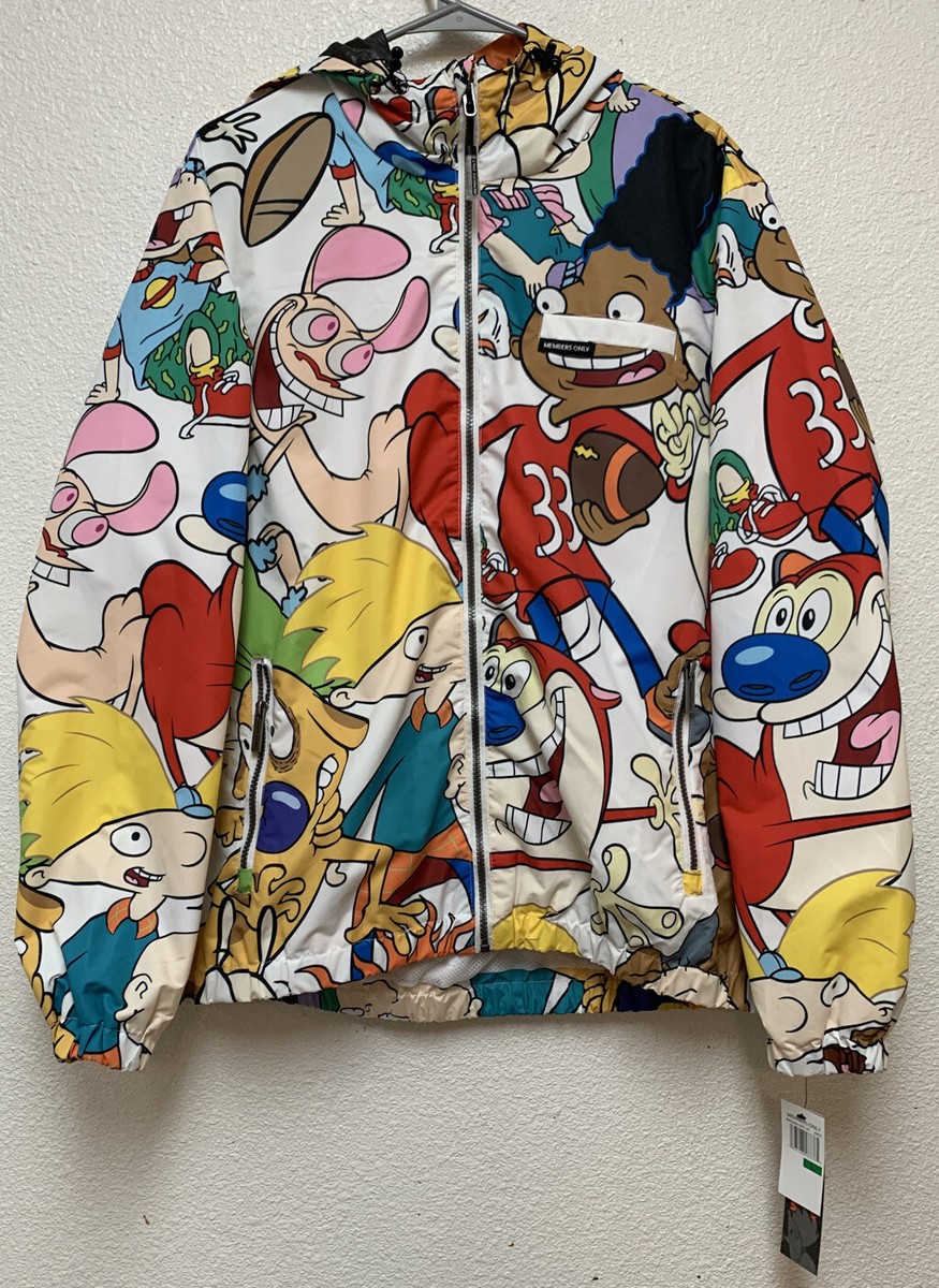 Members Only X Nickelodeon Mens Sz L Zip Up Windbreaker Members Only X Nickelodeon Mens Sz L Zip Up Windbreaker