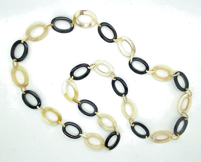 Horn Büffelhorn Kette beige  natur  schwarz NEU
