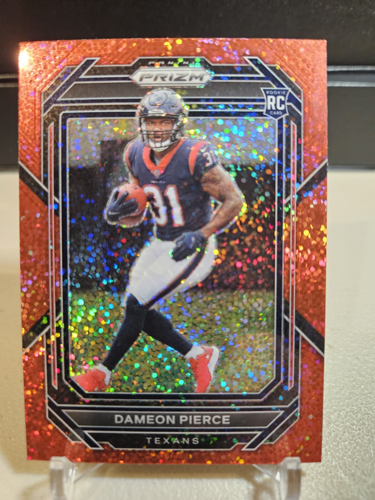 Dameon Pierce 2022 Panini Prizm #322 Red Sparkle Prizm SSP Texans RB Rookie RC