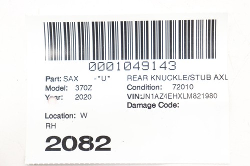 2010 - 2020 NISSAN 370Z REAR RIGHT SIDE SUSPENSION SPINDLE KNUCKLE & HUB OEM - Foto 14 di 14