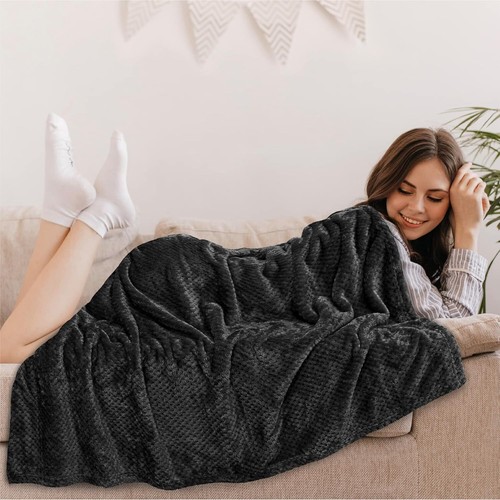 LUXURY POPCORN BLANKET FLEECE TRAVEL THROW SOFA BED WARM COSY SHERPA FAUX FUR - Picture 11 of 107