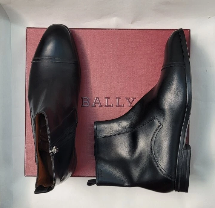 Bally Lamenco Leather Ankle Boots Black Size US 9 UK Made in