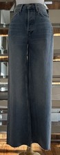 RE/DONE 70s Ultra High Rise Wide Leg Fade Stud Jeans SZ 25 New W/Tags Ret 395.