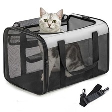 Soft-Sided Cat Carrier for Small-Medium Cats, Puppies up to 15 Lb, Airline Ap...