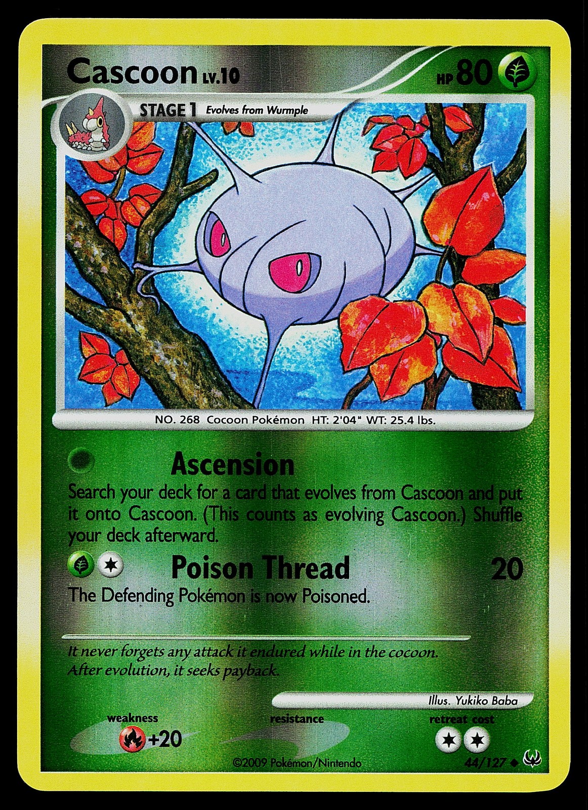 Pokemon Card - Cascoon Platinum 44/127 Uncommon Reverse Holo