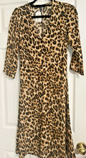 Slate Willow Leopard Print Dress XS MSRP 88, V-Neck, Button-Down, Midi, USA