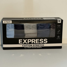Express Cotton Stretch Boxer Briefs 5-Pack Multicolor Breathable Comfort Fit M