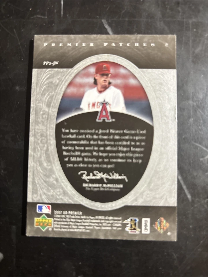 Tarjeta de béisbol Upper Deck Jered Weaver Angels SP #44/75 tarjeta de parche Foto 2 de 2