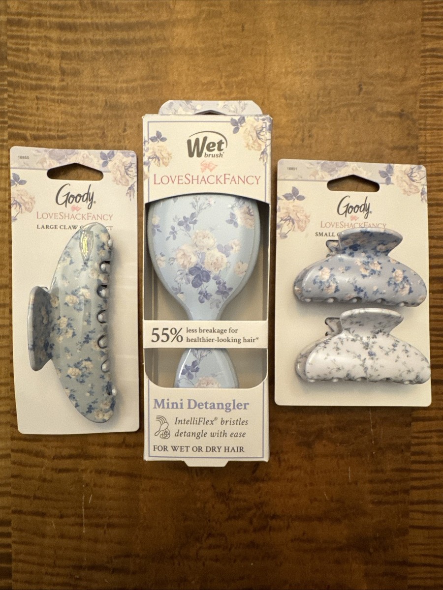 LoveShackFancy Wet Brush Goody Large Claw Clip - Everblooming Rosettes B… Love Shack Fancy X Goody Wet Hair Bundle BLUE Everblooming  main image 4
