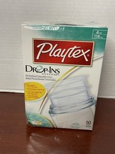 Playtex Baby Bottle Drop-Ins 4oz Disposable Liners 50 Ct Sealed Box BPA Free