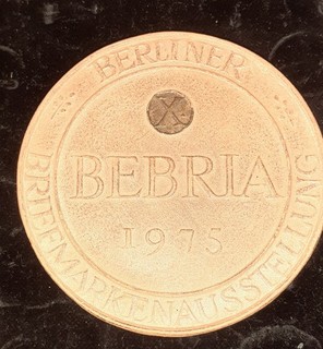 Ton Medaille "BEBRIA" Berliner Briefmarkenausstellung 1975