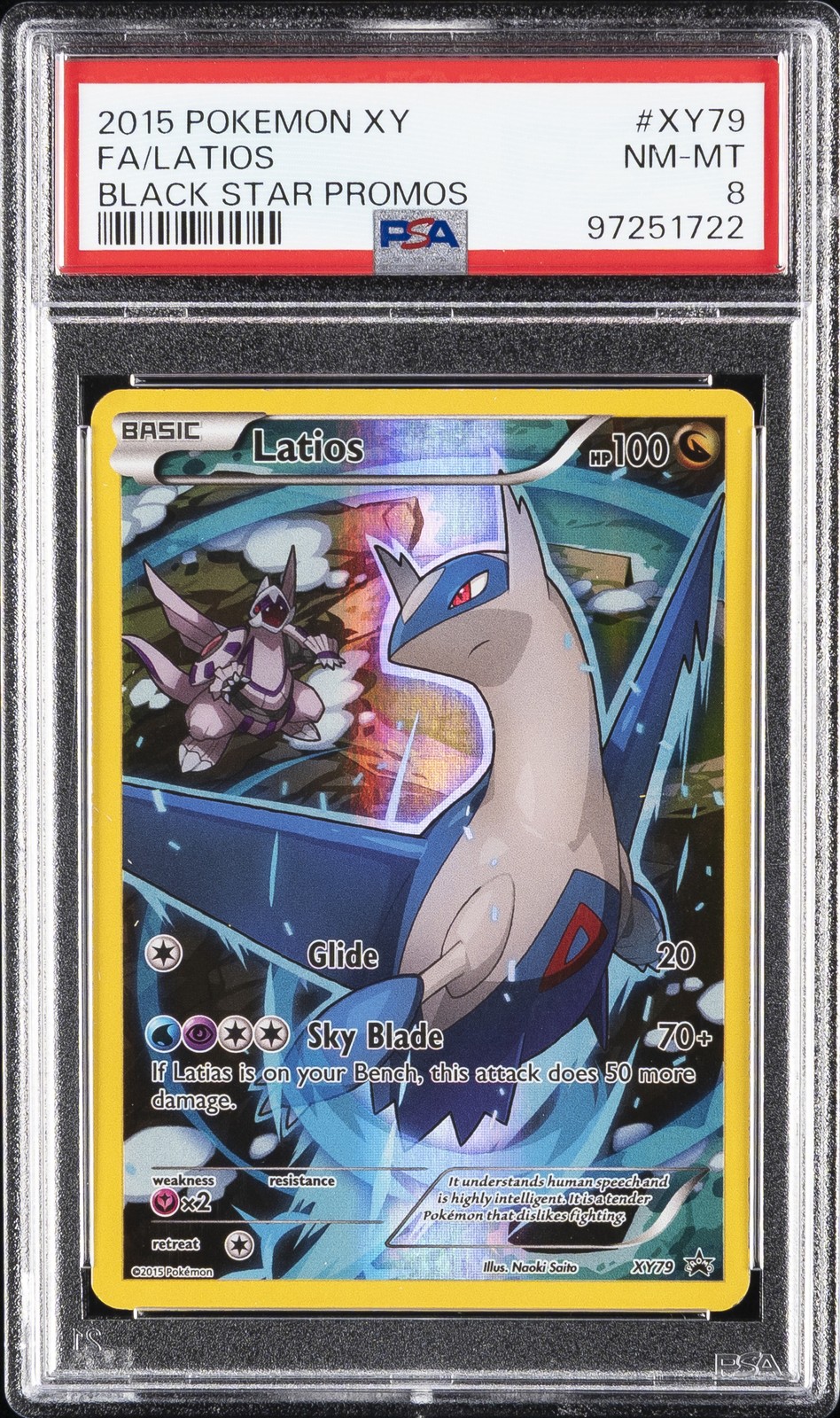 2015 POKEMON XY BLACK STAR PROMOS #XY79 FULL ART/LATIOS PSA 8
