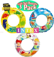 Ocean Reef Transparent Swim Rings Dinosaurs,Mermaid Andbeach Gift Set Bundle-3 P
