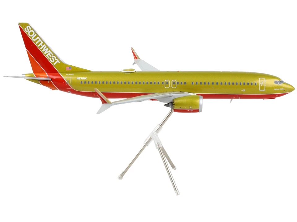 Boeing 737 MAX 8 Southwest Airlines Oro Rojo Gemini 200 1/200 Modelo Diecast Foto 3 de 4