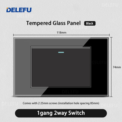 Black Tempered Glass Italy USB Typec Fast Charging Wall Socket Schuko Tuya Wifi 