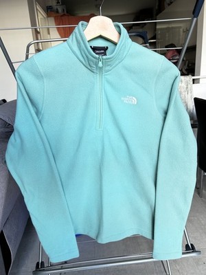 Damen The North Face Fleecepullover Pullover Glaser türkisgrün 1/4-Reißverschluss Größe XS