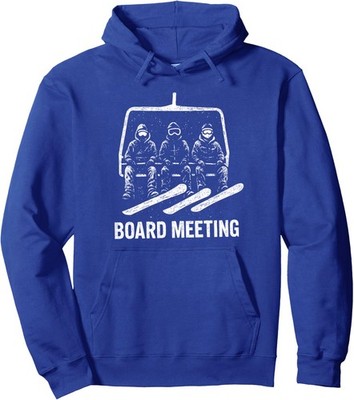 Snowboard Board Meeting - Ski Lift Skier Winter Sport Unisex Hooded Sweatshirt