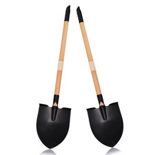 2PCS 27" Kids Shovels, Wood Handle  Metal Head Shovels for Digging Sand, Gre...