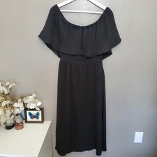 Anthropologie dRA Los Angeles Size XS Black Ruffle Sleeve Off/On Shoulders Dress