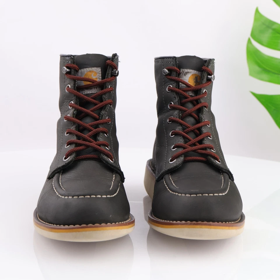 Женские мокасины Carhartt 6 дюймов размер 10 серые кожаные водонепроницаемые на шнуровке рабочие - Изображение 2 из 4