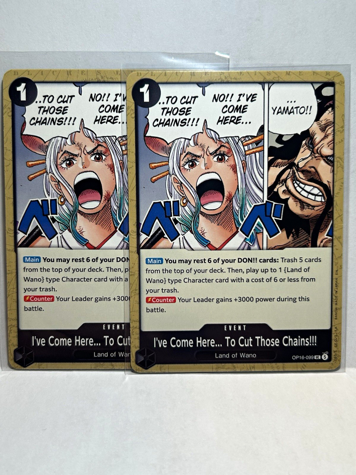 Bandai One Piece Card Game  I've Come Here... To Cut Those Chains OP06-099 x2