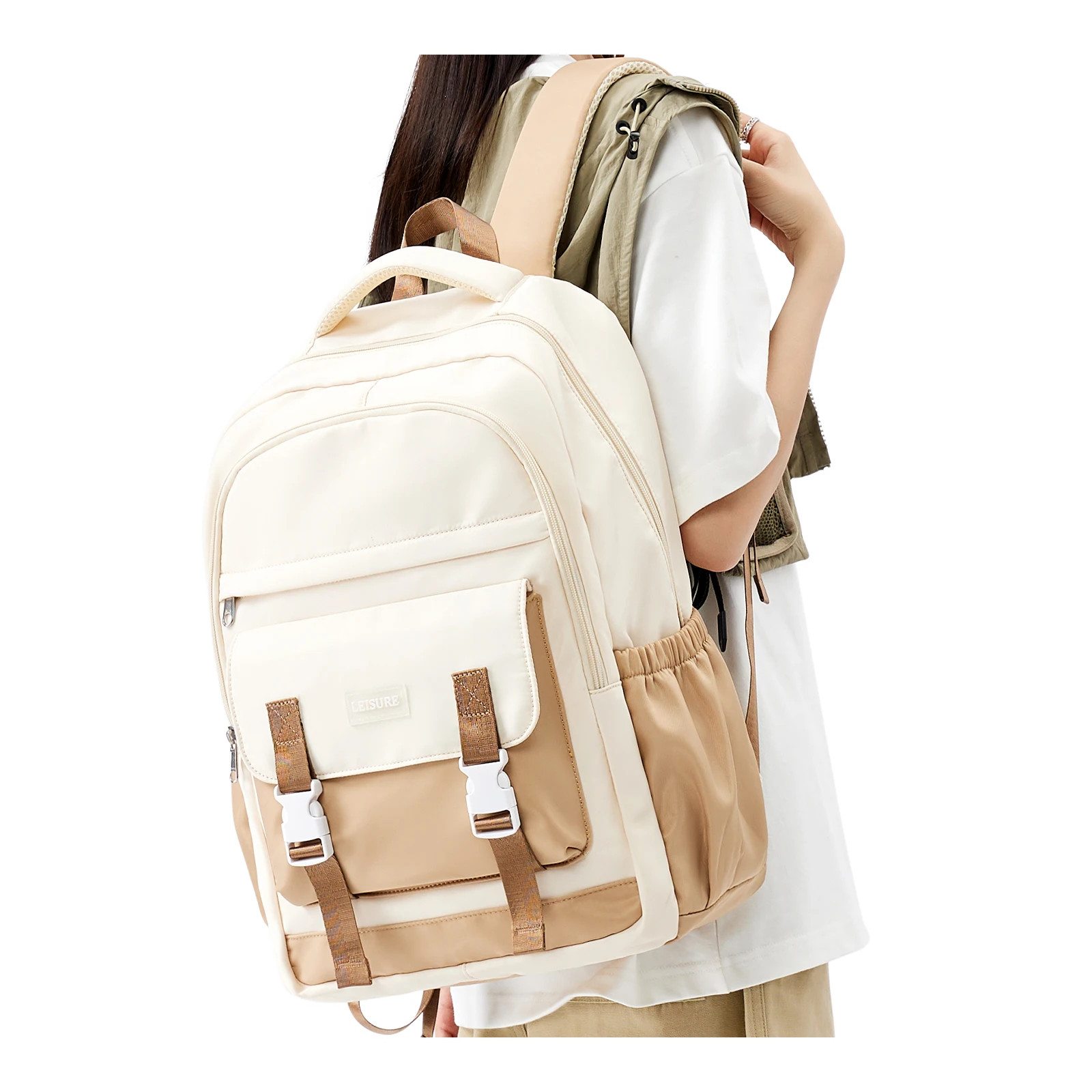 School Bag High Capacity College Women Trendy Laptop Girl Bookbag Bags