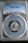 KAPPYSCOINS GH758 1948S PCGS MS66 GEM BU ROOSEVELT SILVER DIME